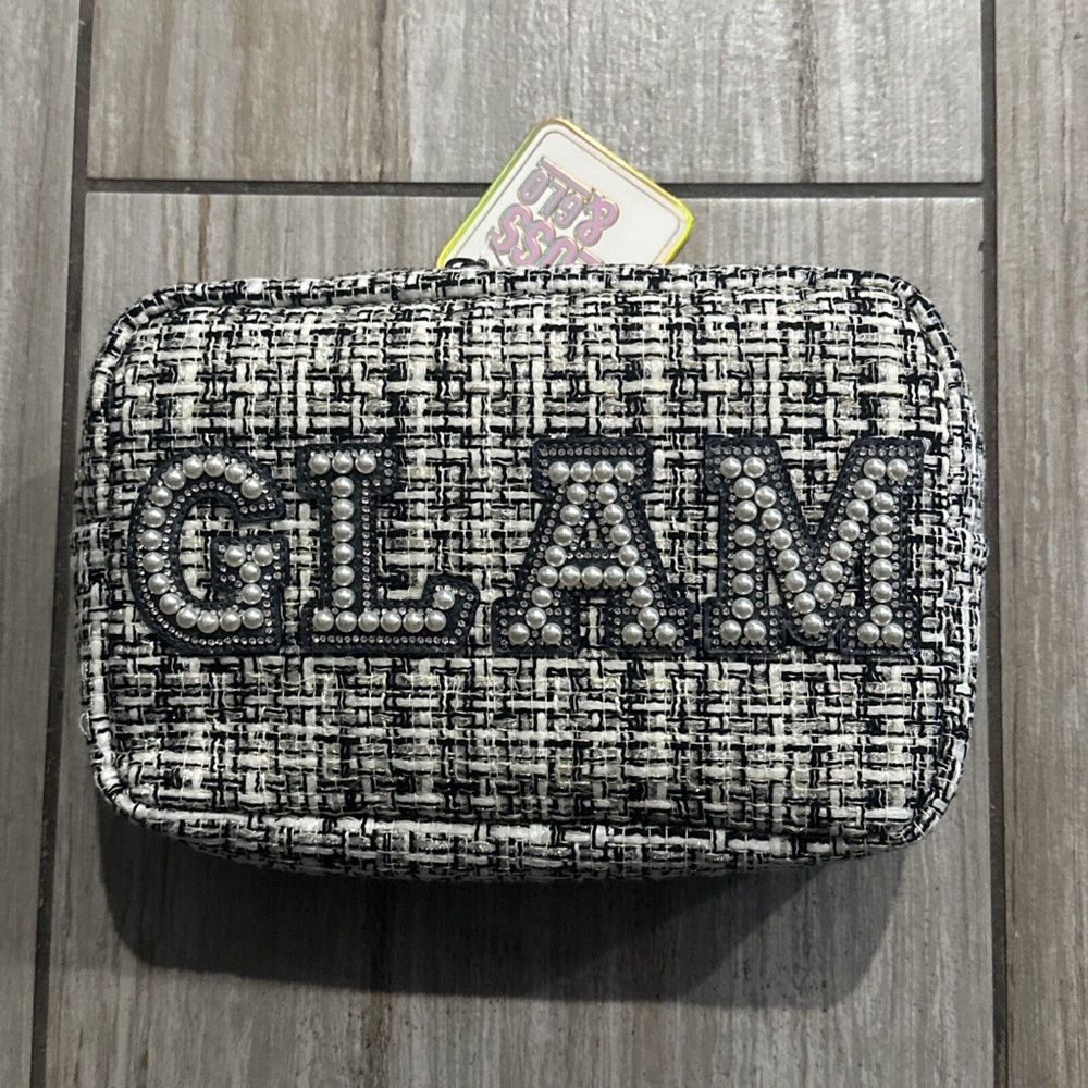 Gloss & Glo Tweed GLAM Cosmetic Bag